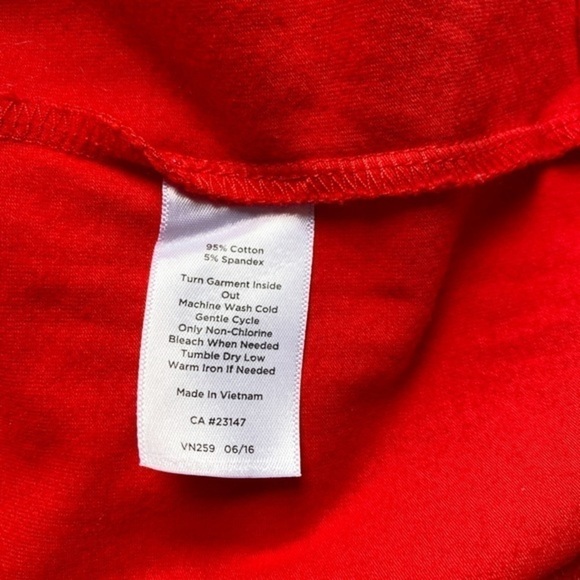 Talbots Womens Dress Sleeveless‎ Red Knit Jersey Ruffle at Neckline - Picture 5 of 10